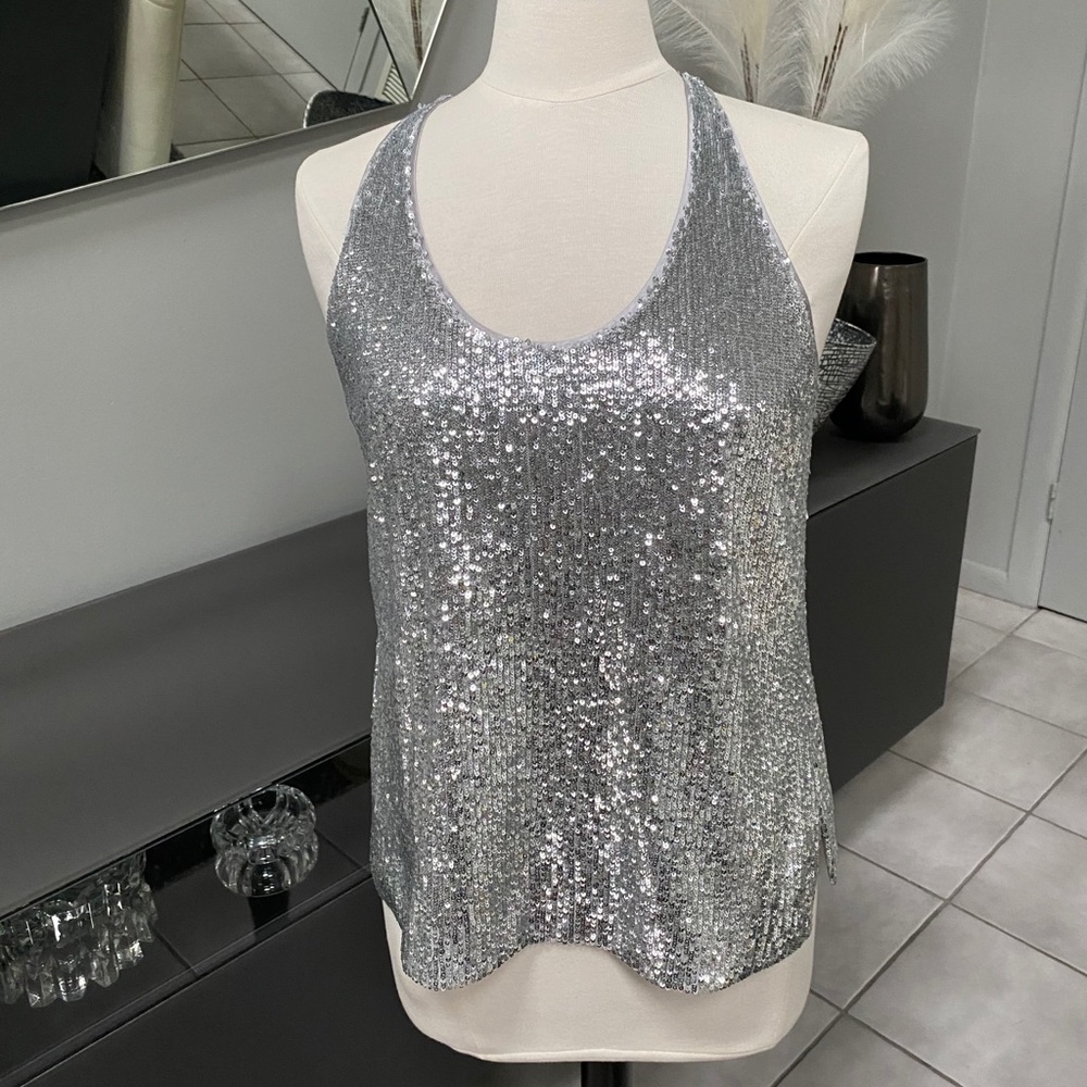 W by Worth Silver Sequin‎ Tank Top